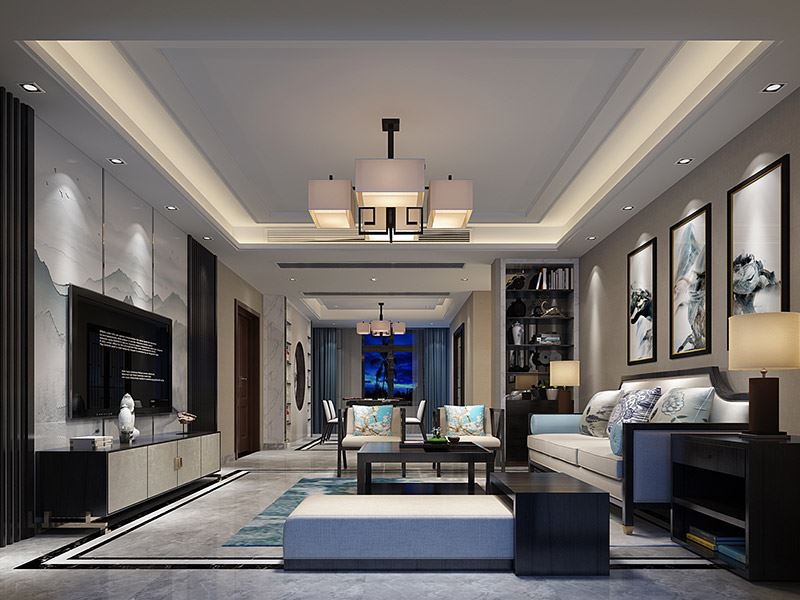 泰州市碧波苑新中式風(fēng)格三居室裝修案例