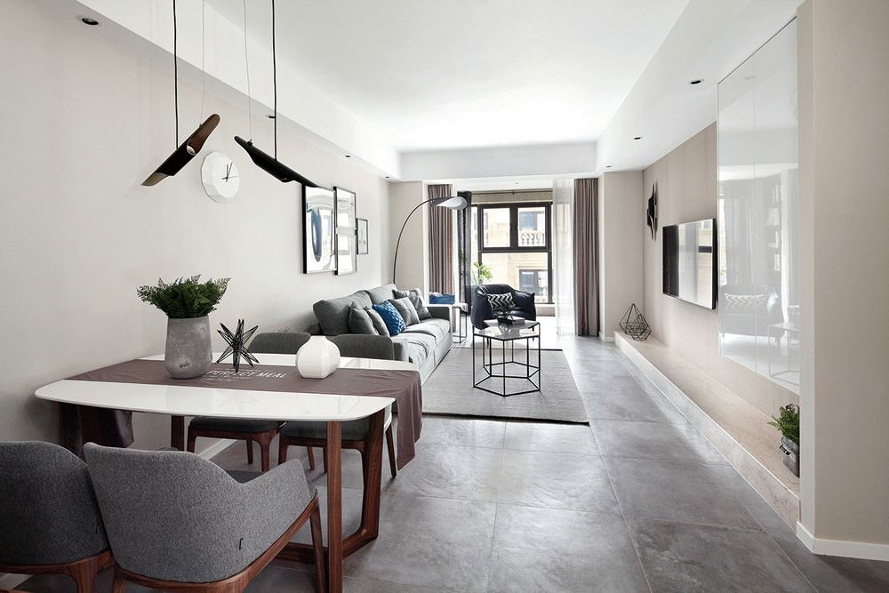 南寧市文化大院北歐風(fēng)格三居室裝修案例