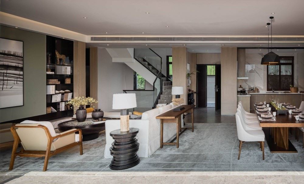 曲靖市南疆坤城新中式風(fēng)格別墅裝修案例