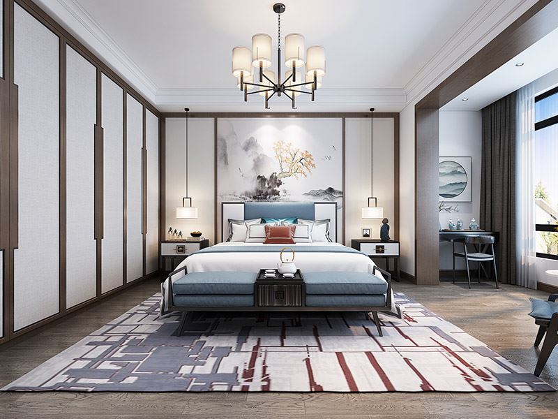 楚雄彝族自治州麗苑新都新中式風(fēng)格別墅裝修案例