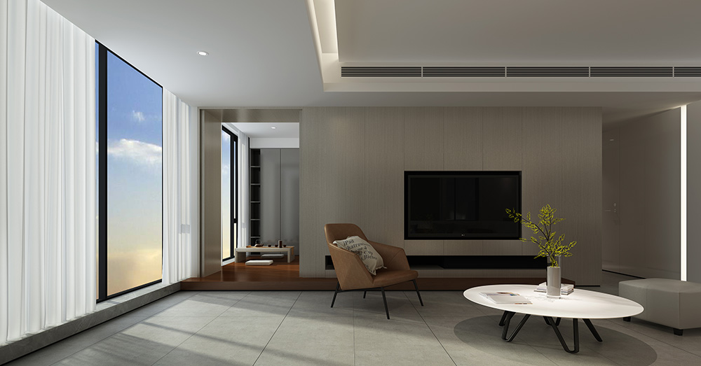 極簡(jiǎn)風(fēng)格室內(nèi)裝修設(shè)計(jì)效果圖-悅江上品四居210平米-室內(nèi)客廳茶室裝修設(shè)計(jì)