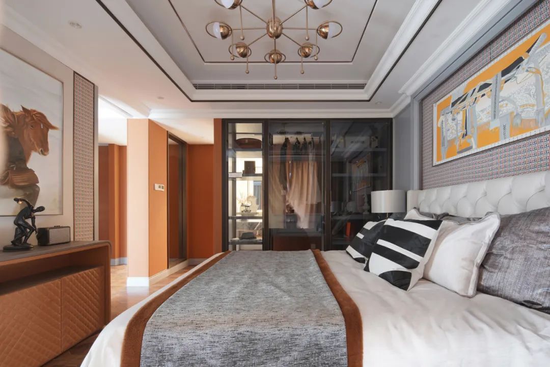 時(shí)尚輕奢風(fēng)格室內(nèi)設(shè)計(jì)家裝案例-主臥