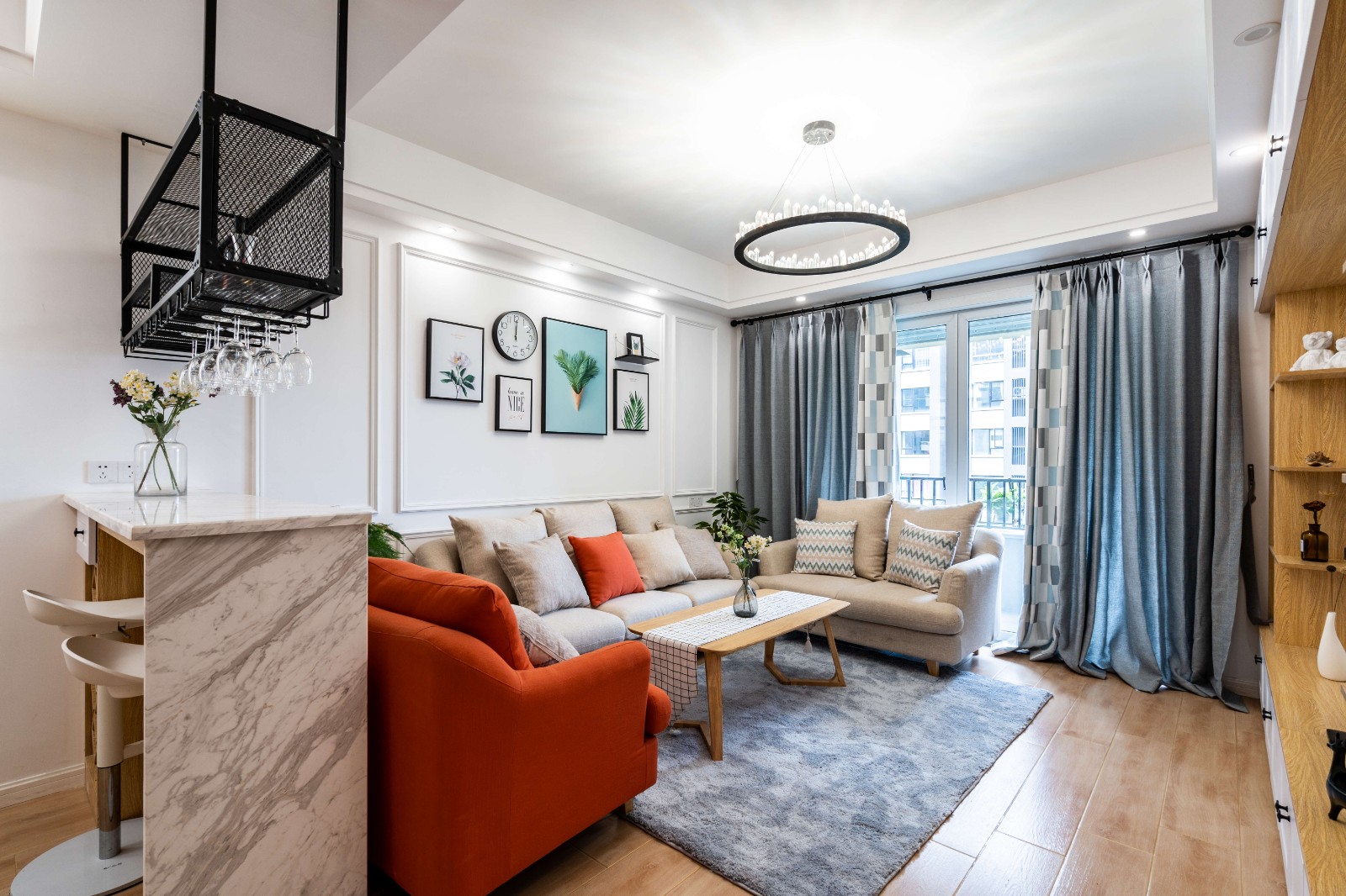 北歐風(fēng)格家裝設(shè)計室內(nèi)裝修效果圖-客廳