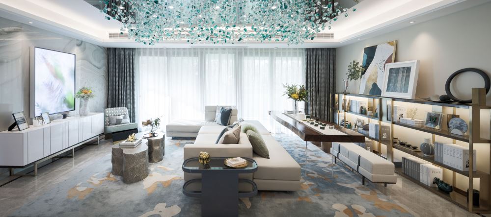 佛山市旭輝江山輕奢風格四居室裝修案例