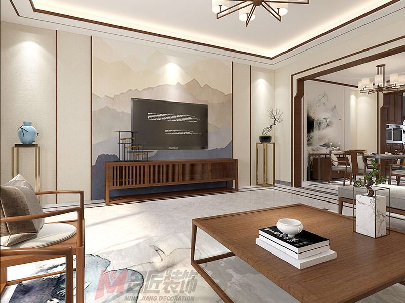 臺州市濱海苑新中式風格別墅裝修案例