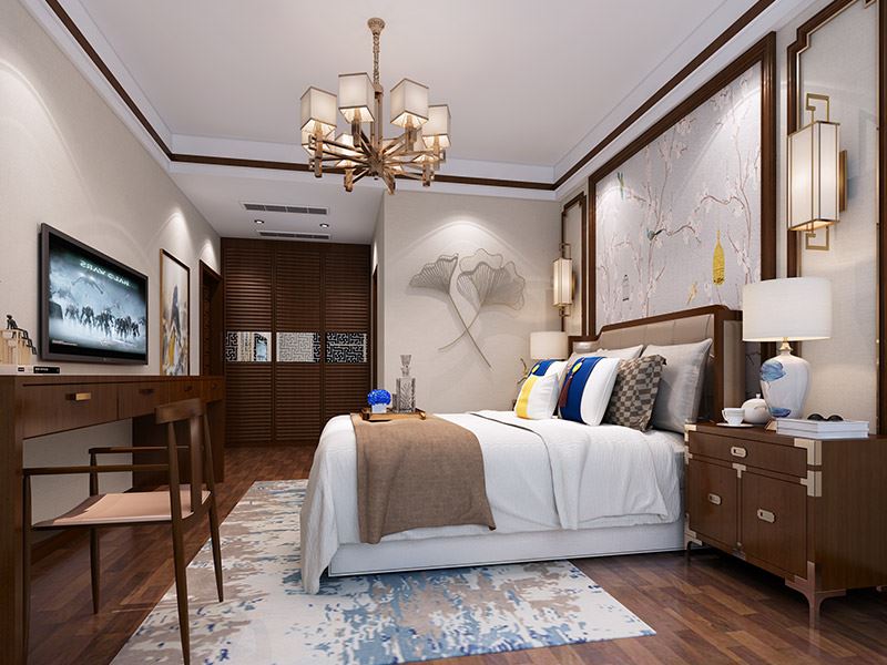 河源市得嘉花園新中式風(fēng)格復(fù)式裝修案例