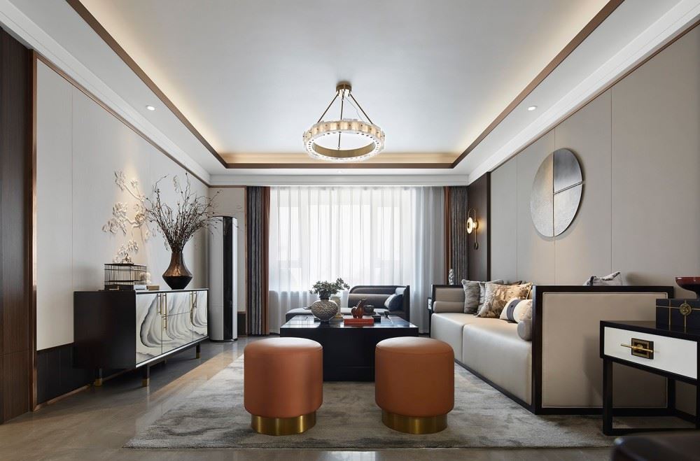 江門市東成家園新中式風(fēng)格四居室裝修案例