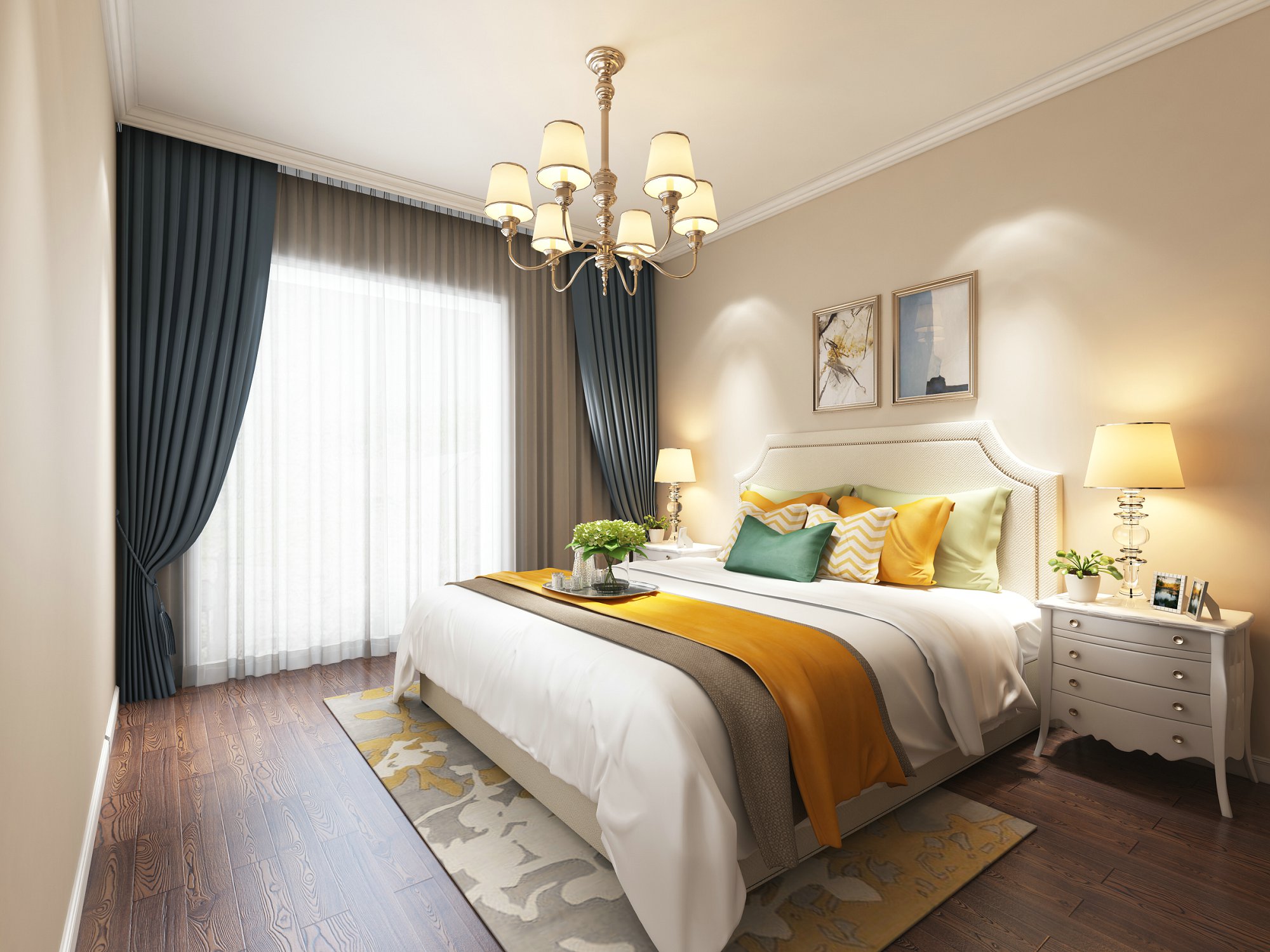 合肥市通和&middot;星辰同輝歐式風(fēng)格三居室裝修案例