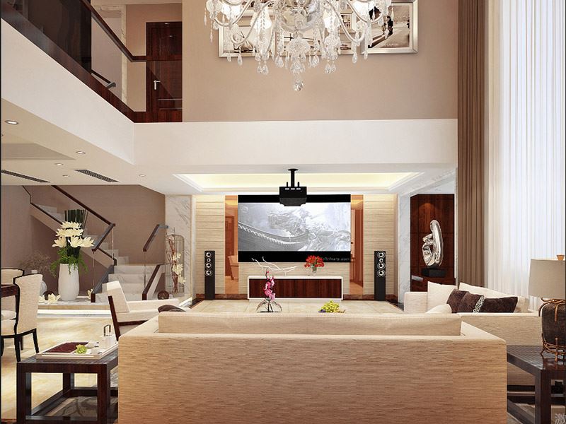 泰州市晨陽社區(qū)現(xiàn)代風(fēng)格別墅裝修案例