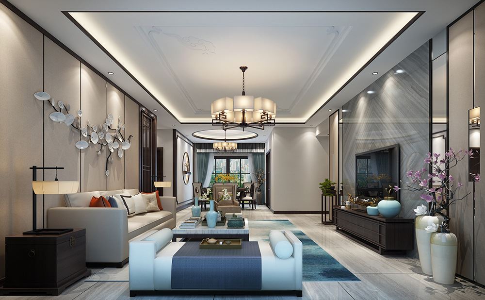 佛山市金地藝境天成新中式風(fēng)格四居室裝修案例