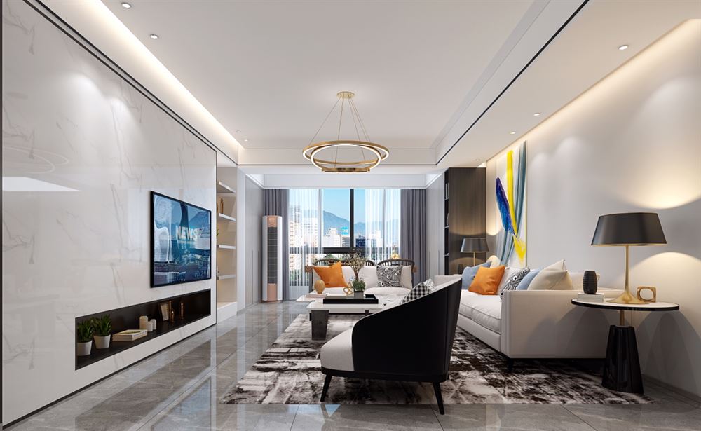 廣州市保利羅蘭國際輕奢風(fēng)格三居室裝修案例