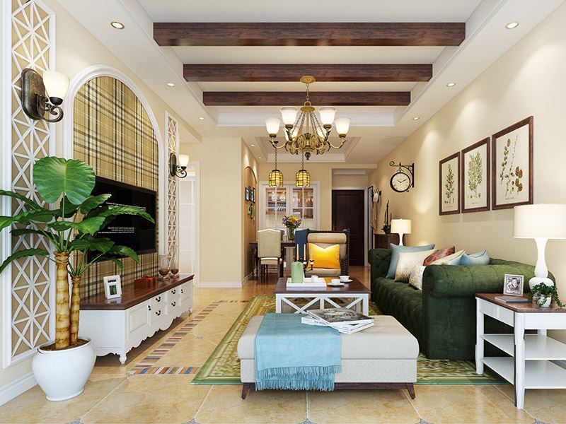 內(nèi)江101-200平米田園風(fēng)格萬晟城華府室內(nèi)裝修設(shè)計(jì)案例
