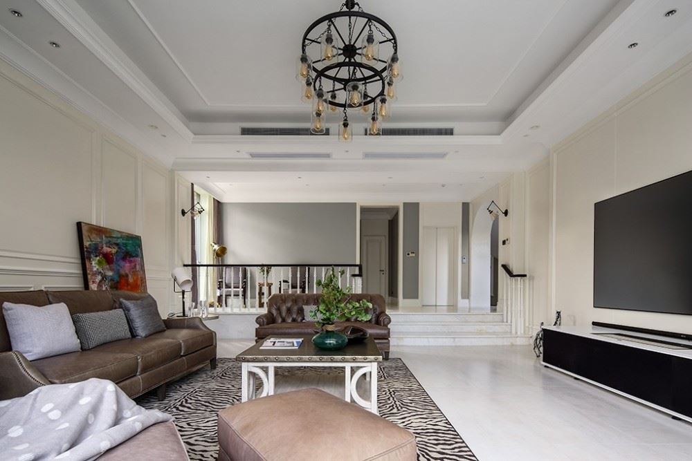 江門市東興大道住宅樓美式風格別墅裝修案例