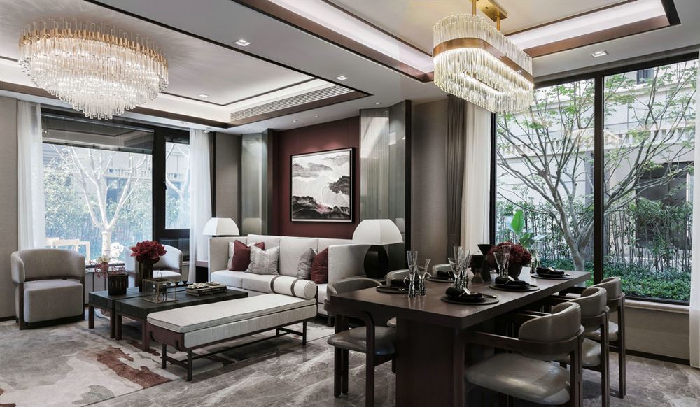 佛山市保利和悅濱江新中式風格別墅裝修案例