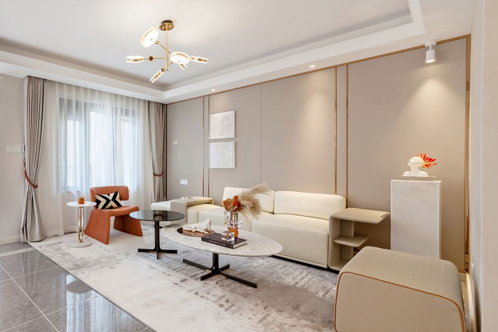 江門市嶺江一品輕奢風(fēng)格三居室裝修案例