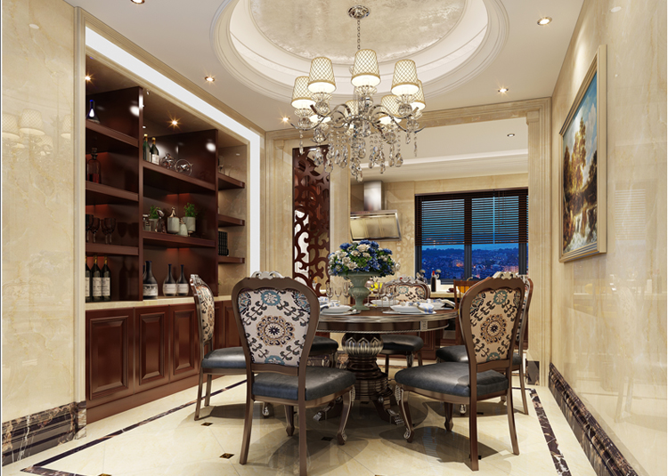 嘉興市金倉花苑歐式風格五居室裝修案例