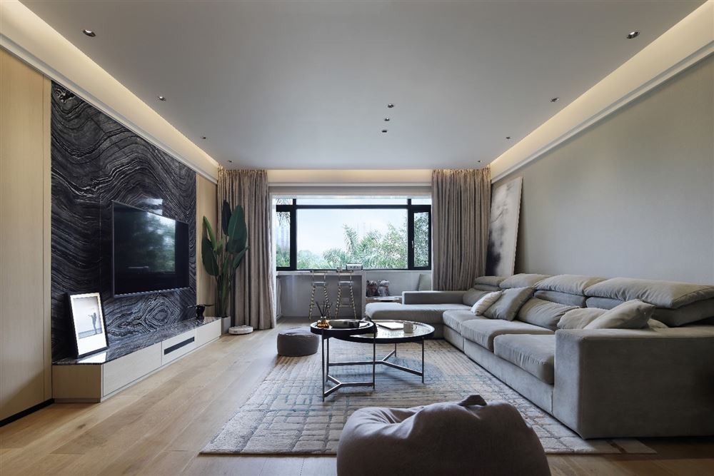 佛山市旭輝江山現(xiàn)代風格三居室裝修案例