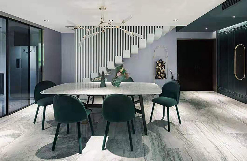 現(xiàn)代前衛(wèi)風格室內(nèi)裝修效果圖-一里洋房復(fù)式樓200平米-餐廳