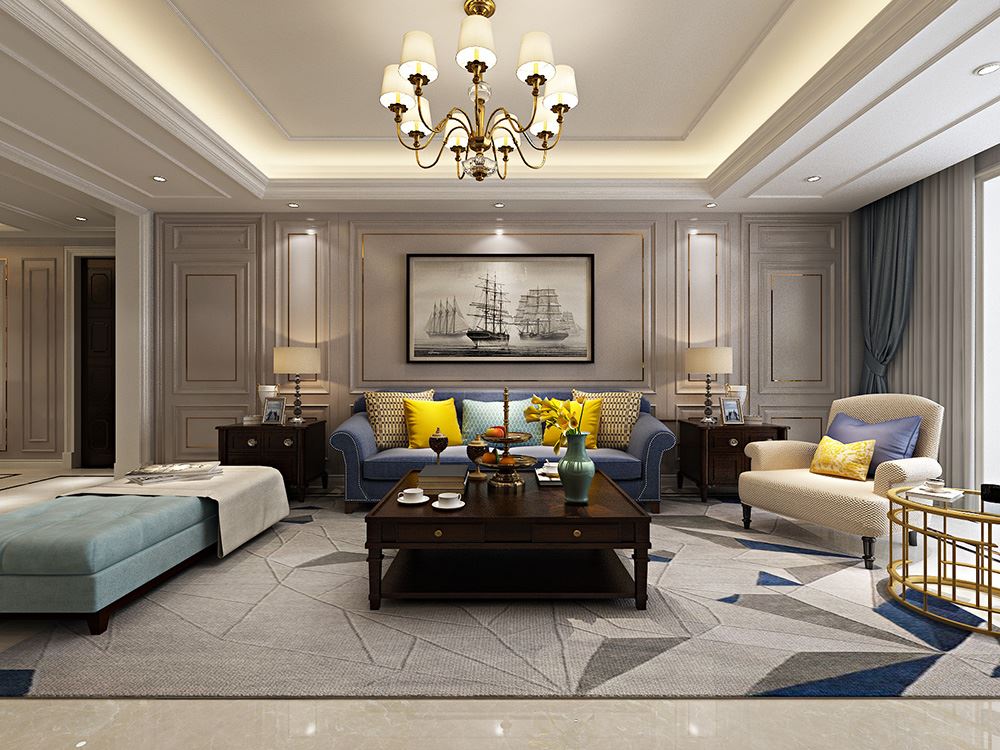 佛山市海倫堡&middot;美的&middot;玖悅府美式風(fēng)格四居室裝修案例