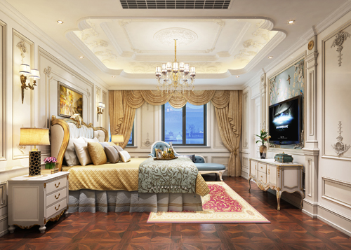 韶關(guān)市韶關(guān)世茂雅宸歐式風格四居室裝修案例