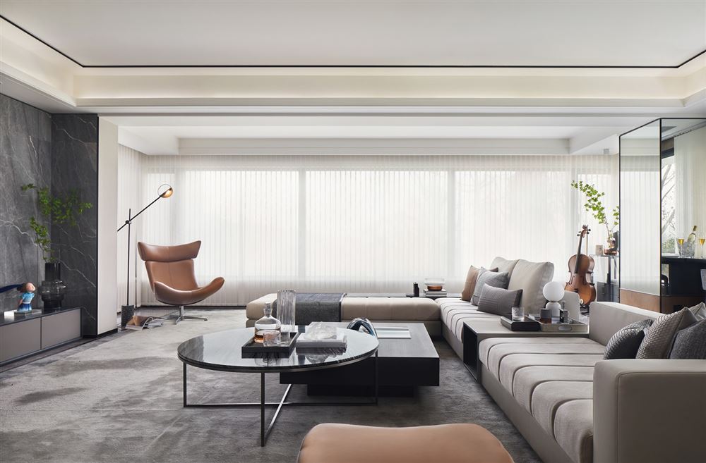 江門市朝陽新村新中式風(fēng)格四居室裝修案例