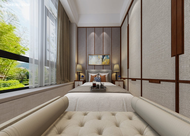 嘉興市嘉業(yè)陽光城新中式風格五居室裝修案例