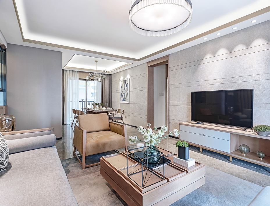 江門市鶴山碧桂園別墅輕奢風(fēng)格三居室裝修案例