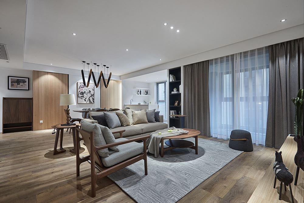 南寧市文化大院輕奢風(fēng)格三居室裝修案例