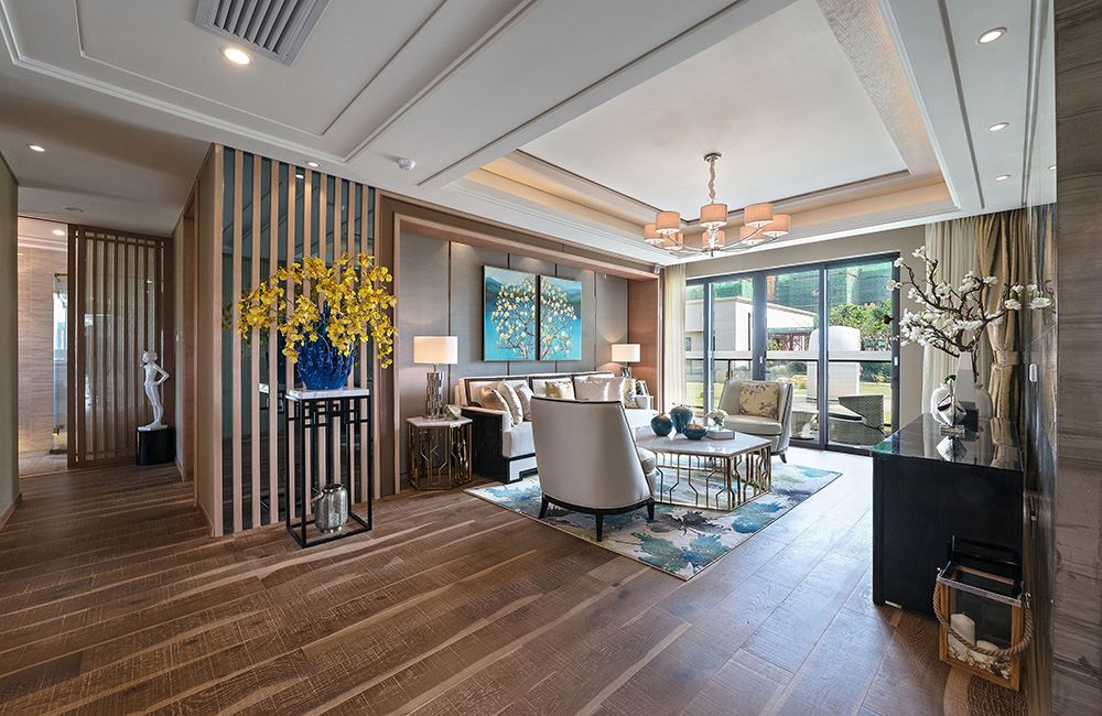 佛山市保利雲(yún)上新中式風(fēng)格平層裝修案例