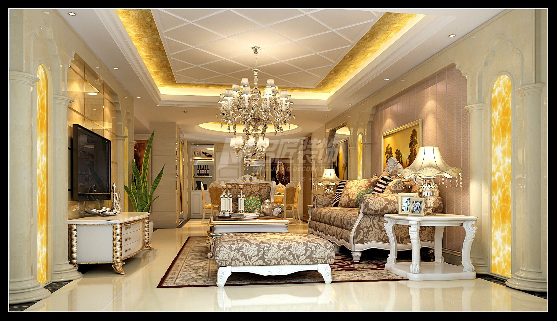 廣州市越秀&middot;大學(xué)城&middot;和樾府歐式風(fēng)格四居室裝修案例