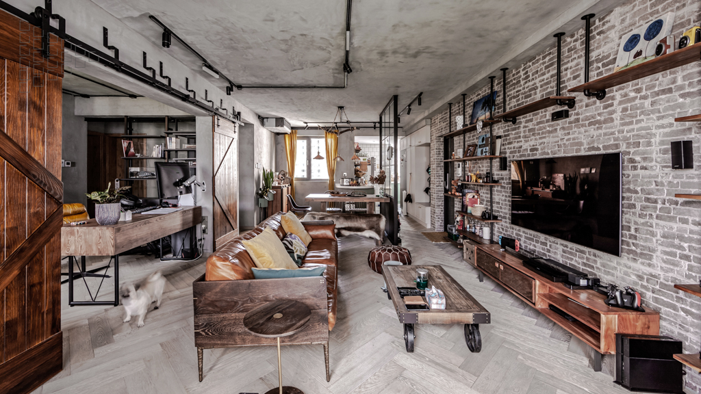 現(xiàn)代工業(yè)風風格室內(nèi)設(shè)計家裝案例-客廳