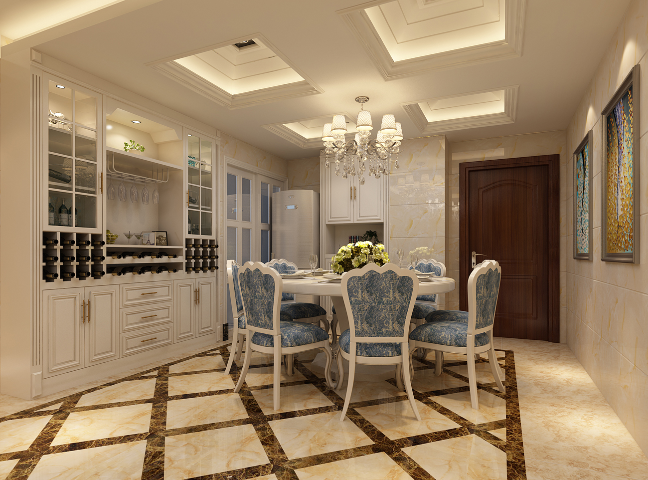 廣州市云星錢隆天譽歐式風格三居室裝修案例