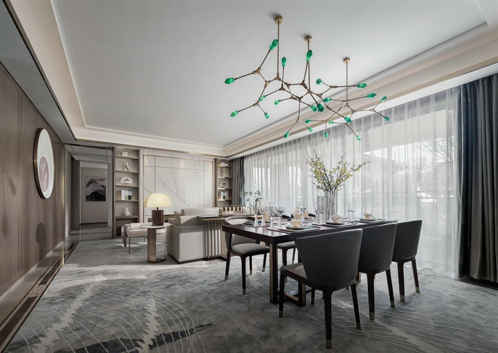 江門市富城大道住宅樓新中式風(fēng)格四居室裝修案例