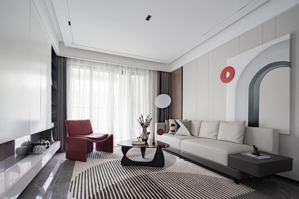 佛山市建投綠地璀璨天城現(xiàn)代風(fēng)格三居室裝修案例