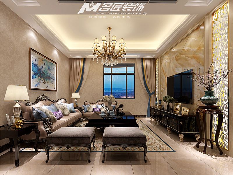 揭陽市港泰豪庭輕奢風(fēng)格平層裝修案例