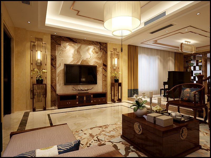 佛山市旭輝江山新中式風格別墅裝修案例