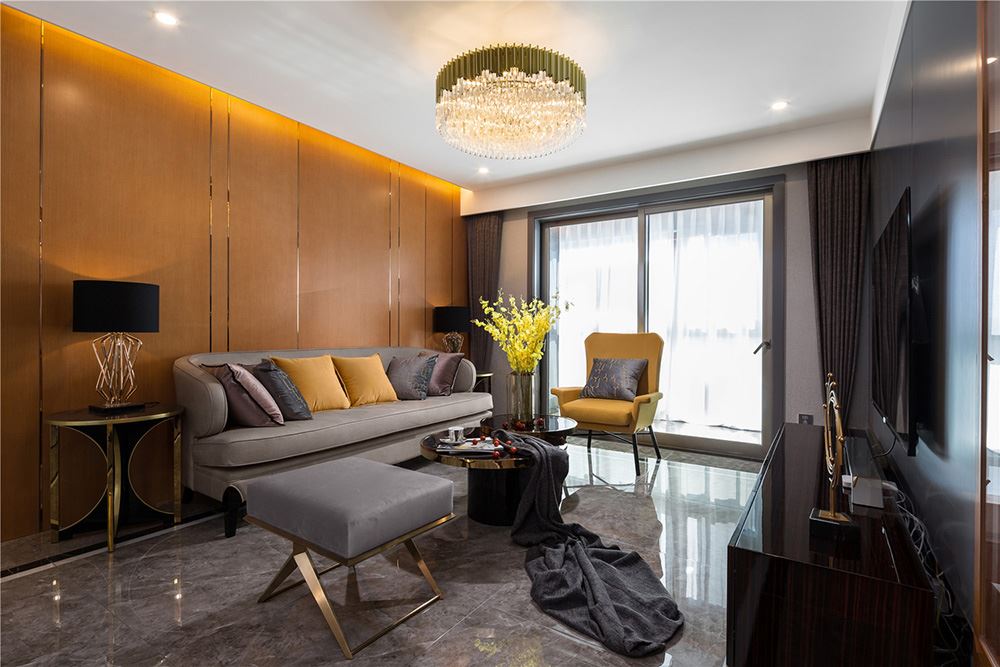 南寧市江宇都會(huì)明珠輕奢風(fēng)格三居室裝修案例