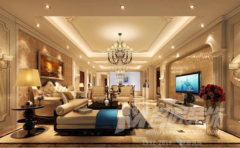 佛山市恒大&middot;酈湖城歐式風(fēng)格四居室裝修案例