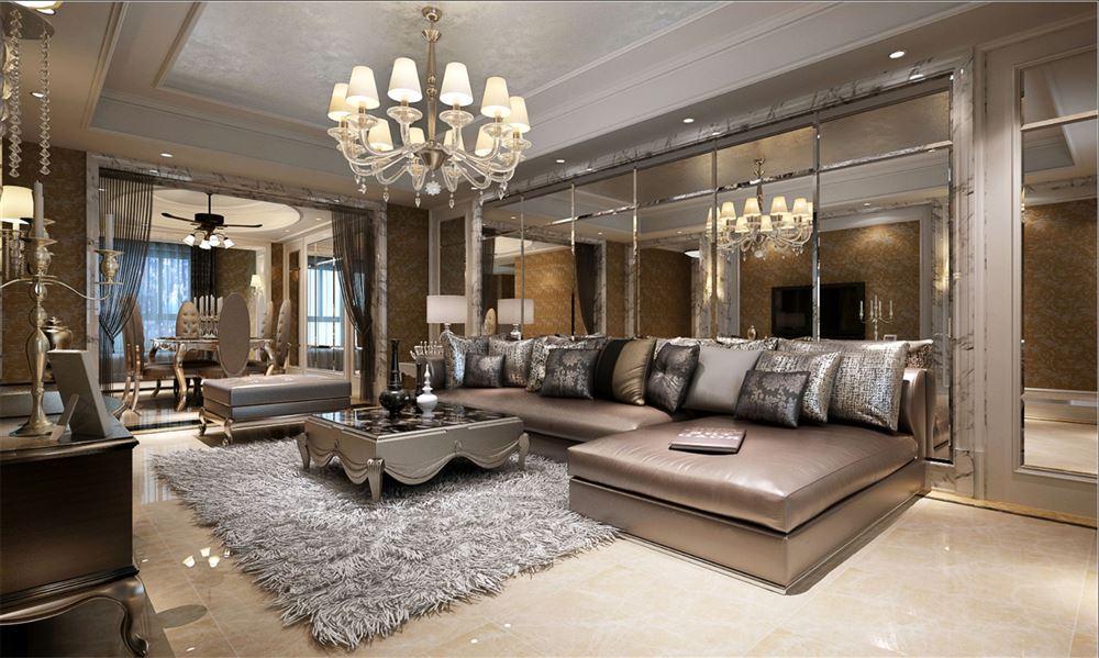 廣州市保利公園九里歐式風(fēng)格四居室裝修案例