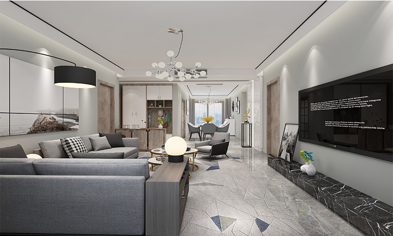 佛山市廣佛新世界花園洋房現(xiàn)代簡(jiǎn)約風(fēng)格二居室裝修案例