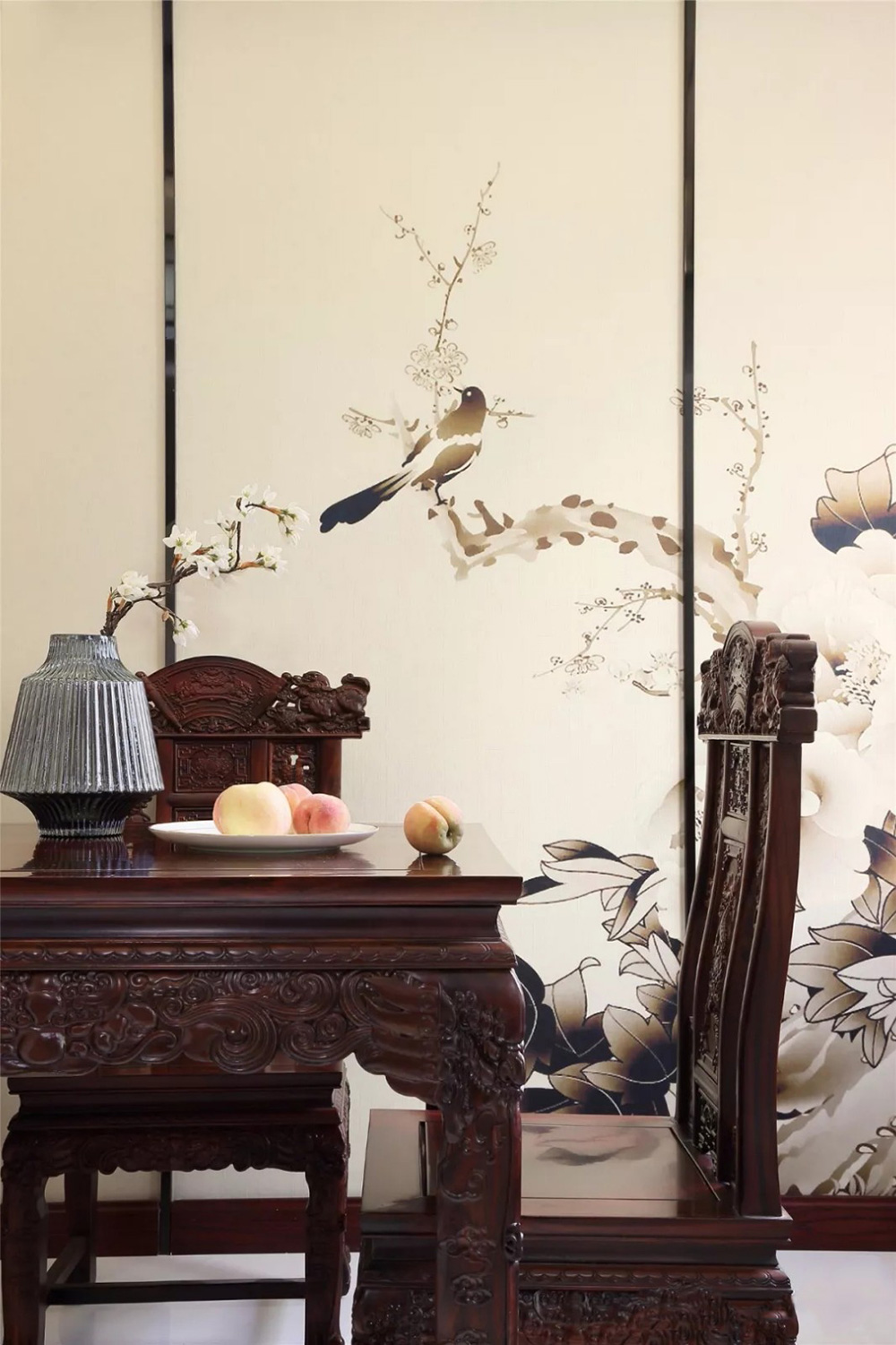 新中式風(fēng)格別墅裝修效果圖-萬(wàn)科城別墅320平米-別墅餐桌