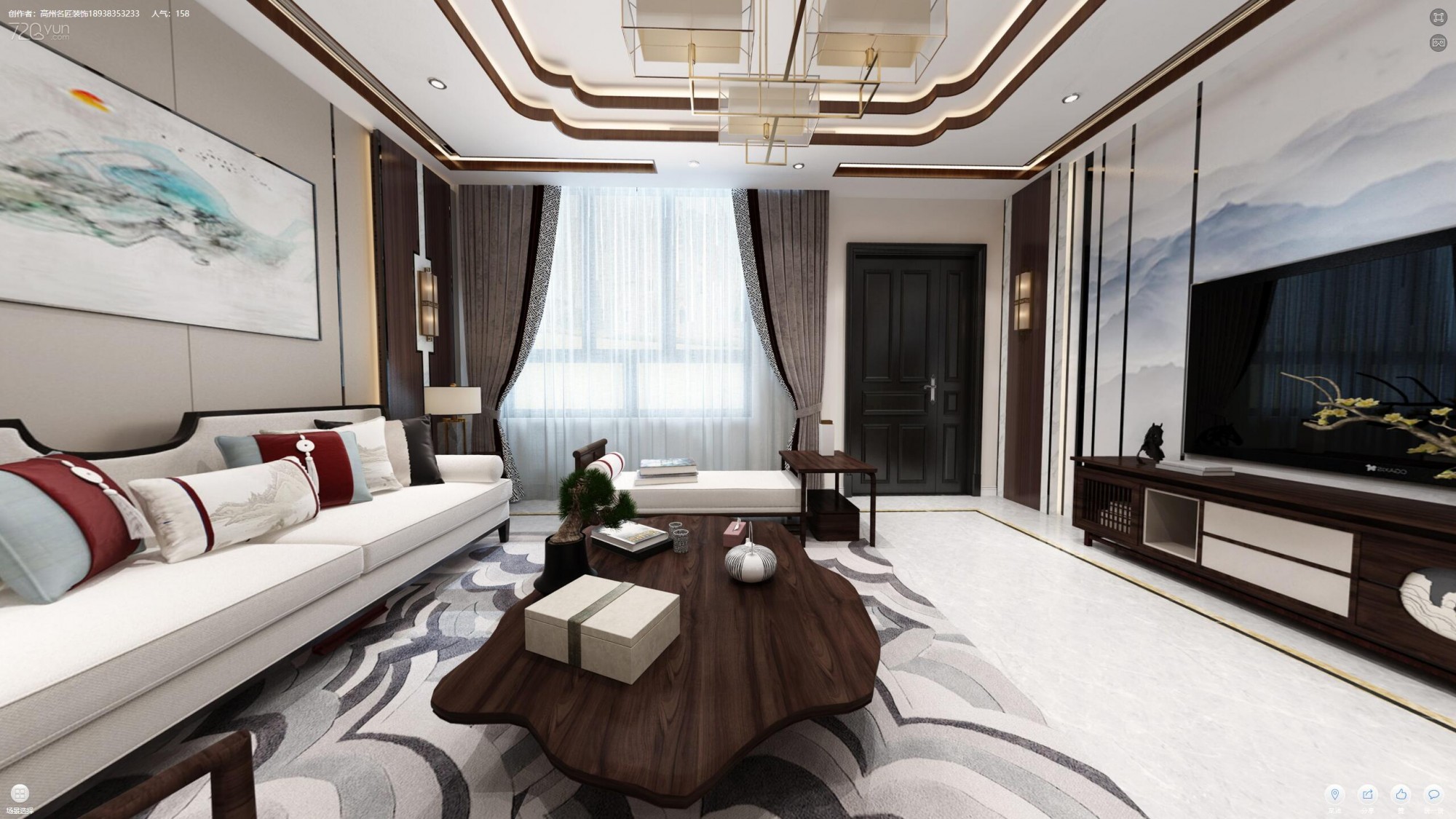 佛山市金茂碧桂園正榮府新中式風格別墅裝修案例