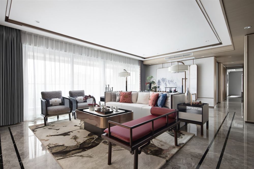 江門市碧桂園公園1號(hào)新中式風(fēng)格三居室裝修案例