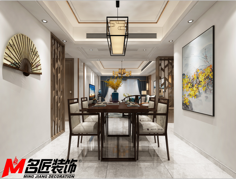 德陽(yáng)市和德春錦新中式風(fēng)格三居室裝修案例