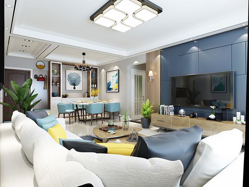 泰州市濱江新寓現(xiàn)代簡(jiǎn)約風(fēng)格三居室裝修案例