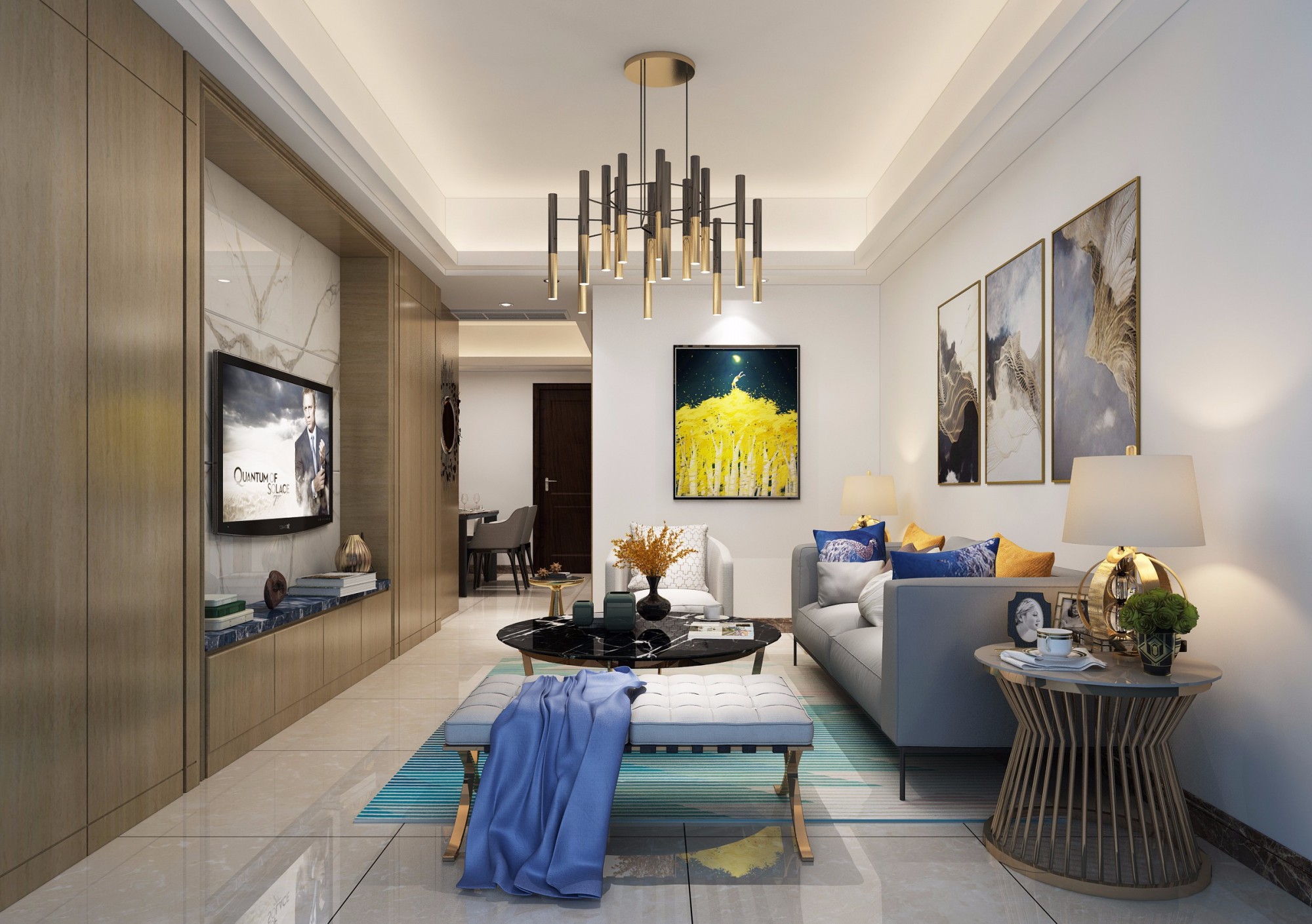 嘉興市東方甸園現(xiàn)代簡(jiǎn)約風(fēng)格三居室裝修案例