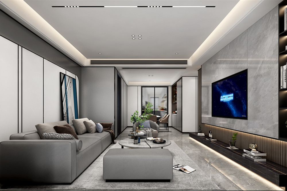 汕頭市海灣一城時代花園輕奢風(fēng)格五居室裝修案例