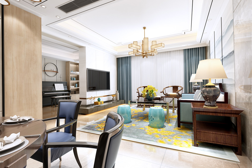 柳州101-200平米新中式風(fēng)格東方名都家裝設(shè)計案例