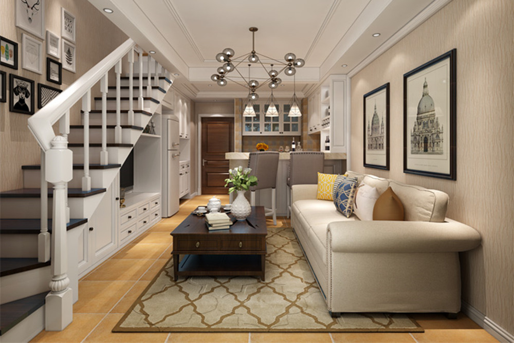 合肥市徽創(chuàng)金悅&middot;江南郡美式風(fēng)格三居室裝修案例