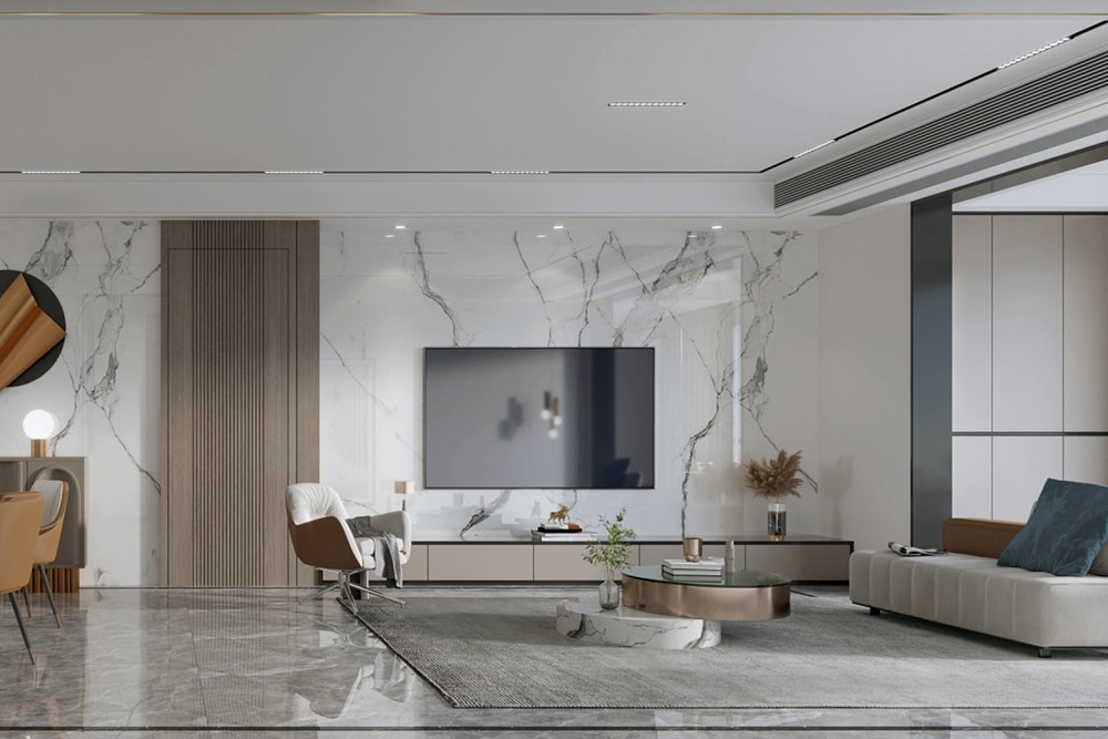 嘉興市大眾湖濱花園現代簡約風格三居室裝修案例